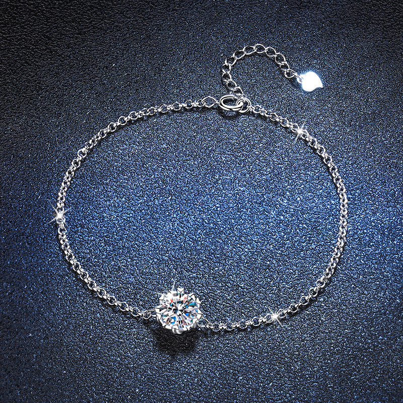 Moissanite Snowflake Bracelet  S925 Silver Six-pointed Star