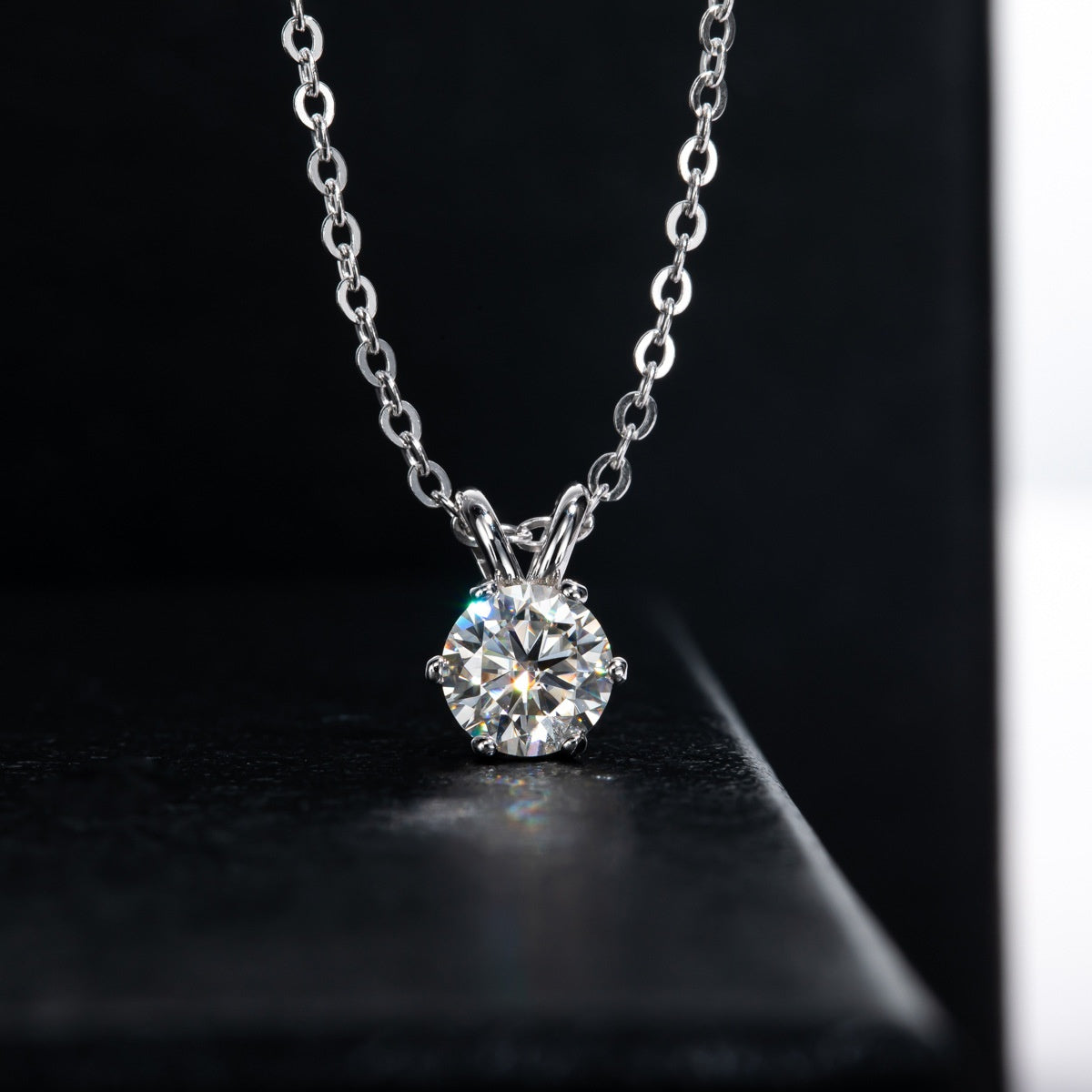 Moissanite 925 Sterling Silver Pendant Luxury