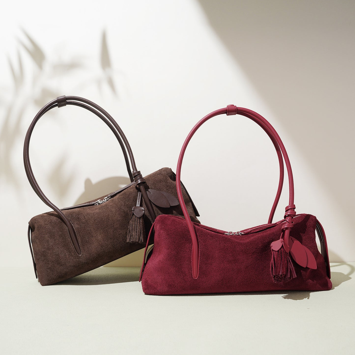 Suede Leather Minimalist Shoulder Bag