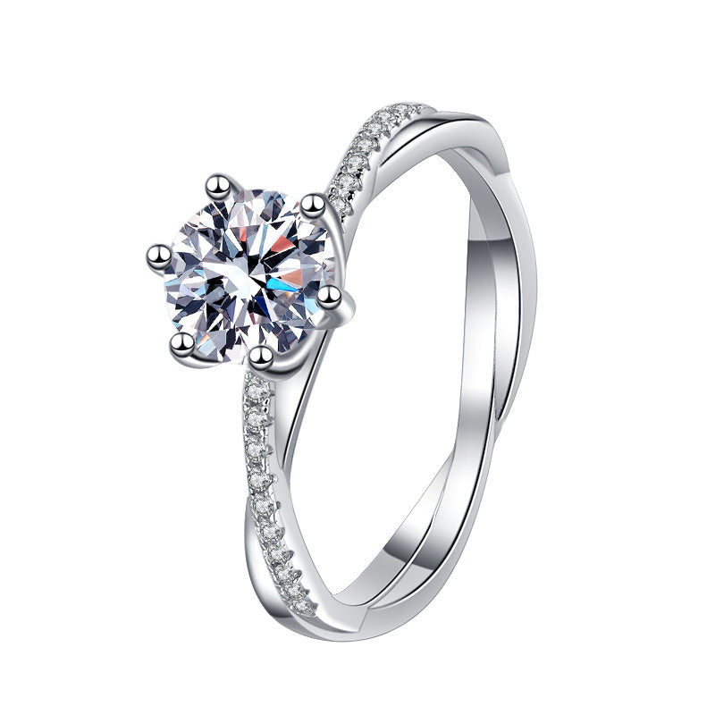 Moissanite Sterling Silver Ring