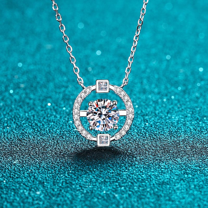 Sterling Silver Simple Moissanite Necklace