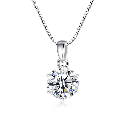 Six Prong Moissanite Pendant Necklace