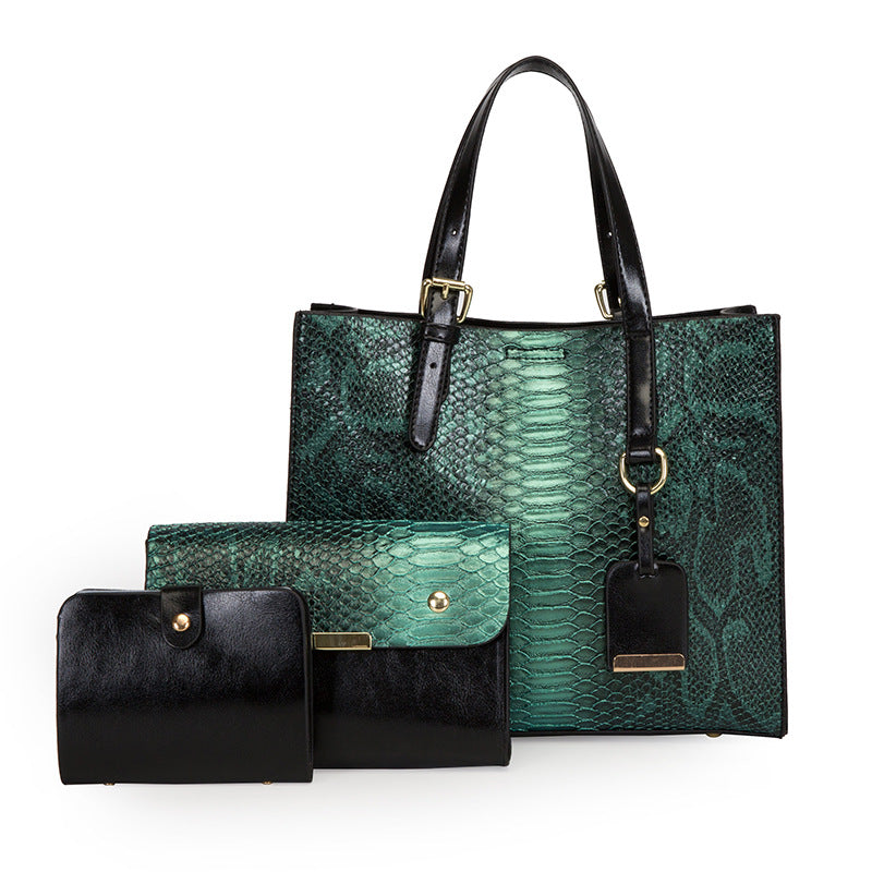 Python embossed Crossbody  Three-piece Bag