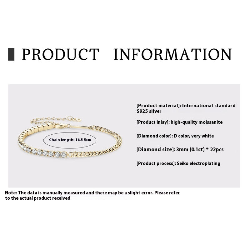 Moissanite S925 Sterling Silver Bracelet