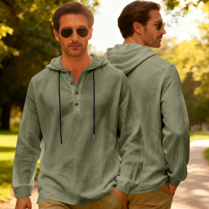 Breathable Hooded Long-Sleeve Shirt