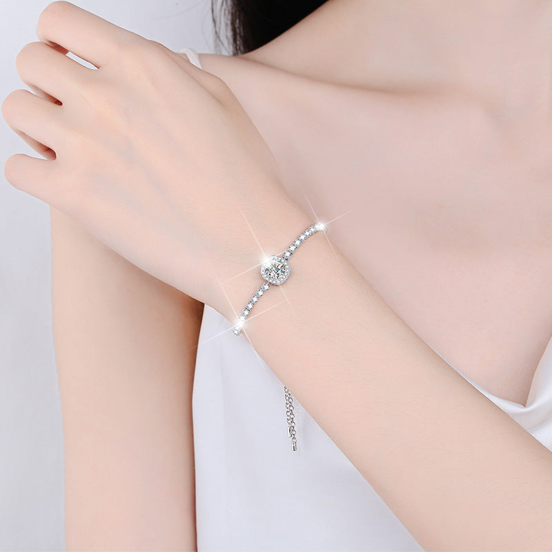 925 Sterling Silver Bracelet Starry Moissanite Bracelet