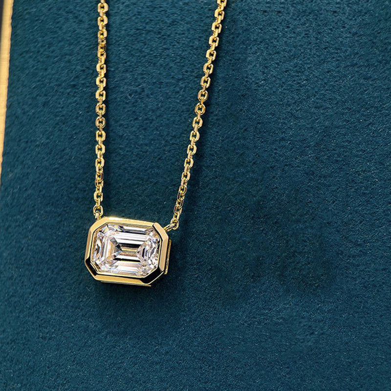 Rectangular Moissanite Necklace