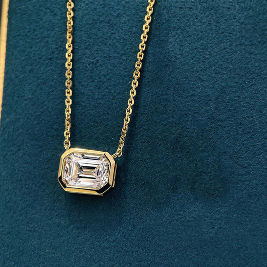 Rectangular Moissanite Necklace