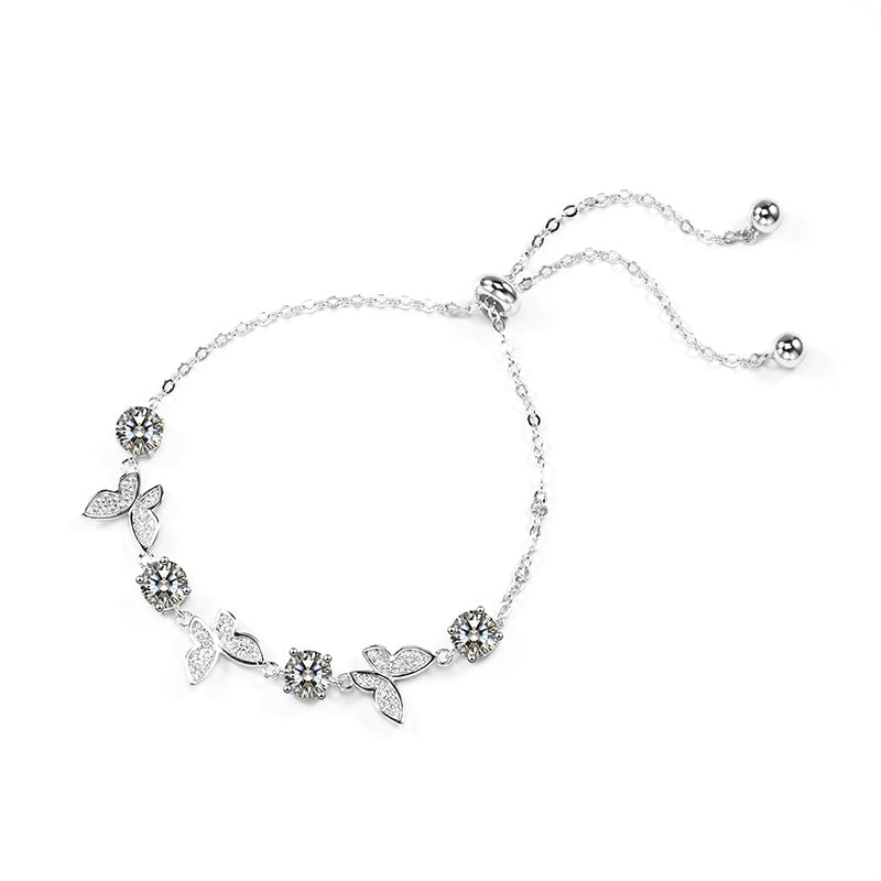 S925 Sterling Silver 0.5-ct Moissanite Bracelet Minimalist Versatile Jewelry