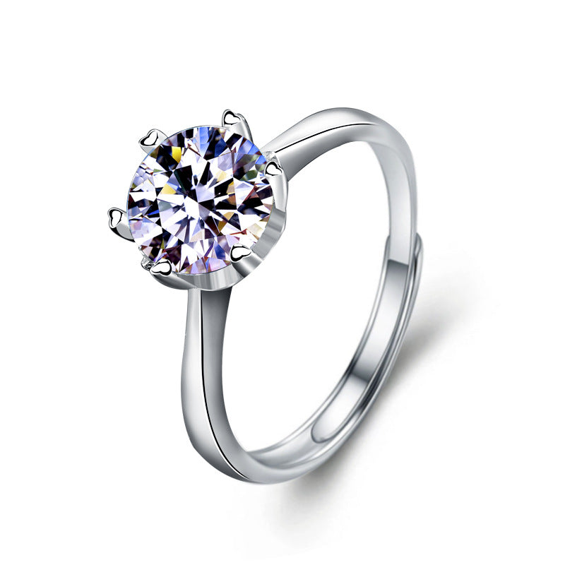 Moissanite Ring Six Claw