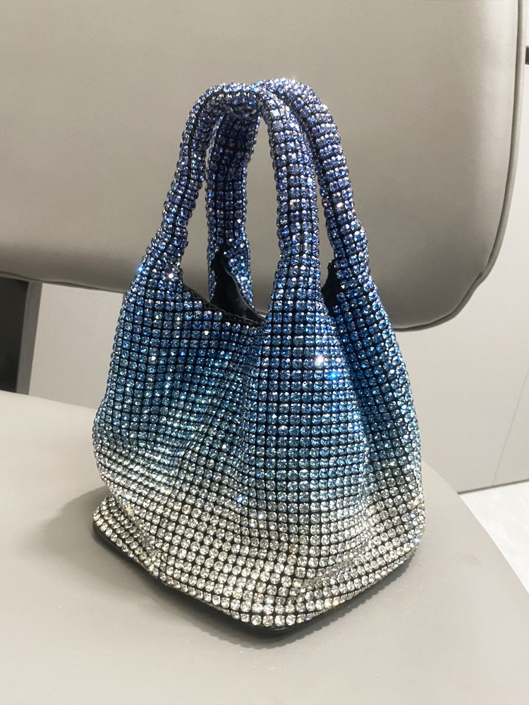 Hand-held Bucket Crystal Single Shoulder Cross-body Mini Bag