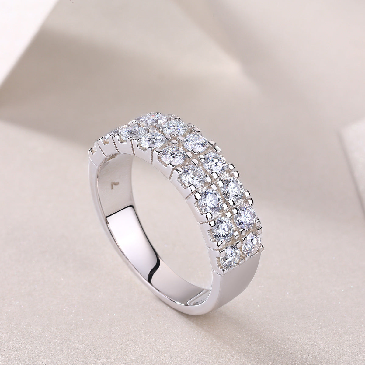 Moissanite S925 Sterling Silver Light Luxury Online Influencer Ring