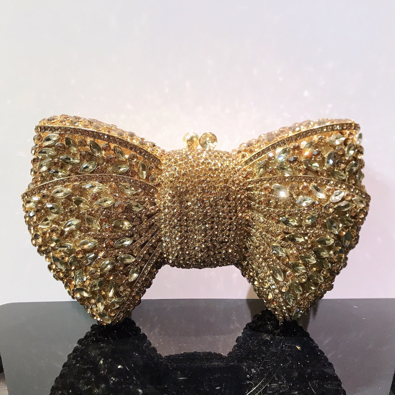 Bow Rhinestone Clutch