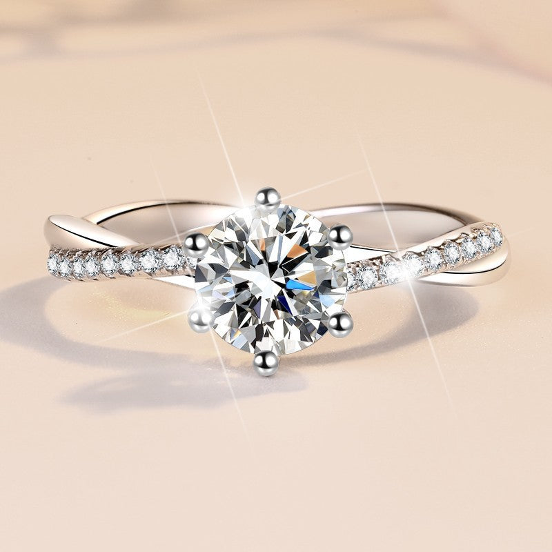 Moissanite Sterling Silver Ring