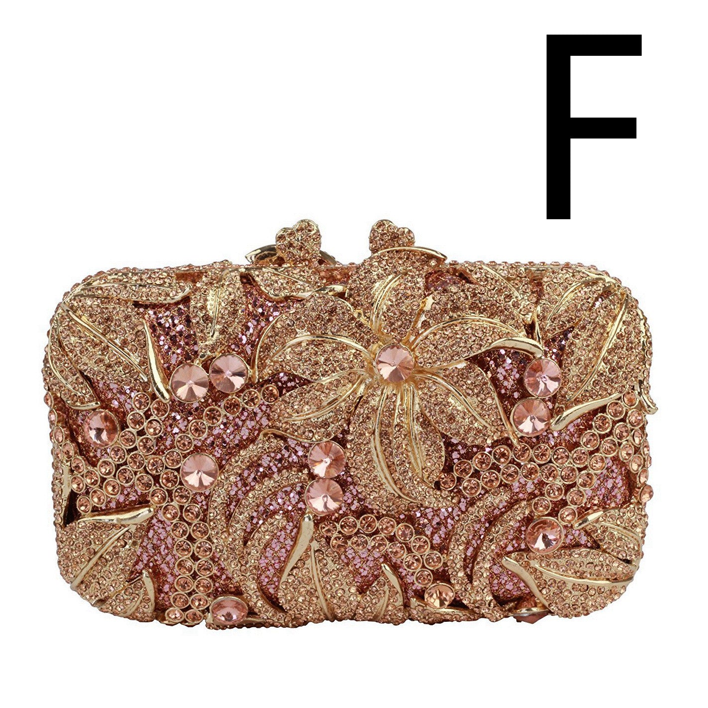 Flower Rhinestone Hollow Clutch
