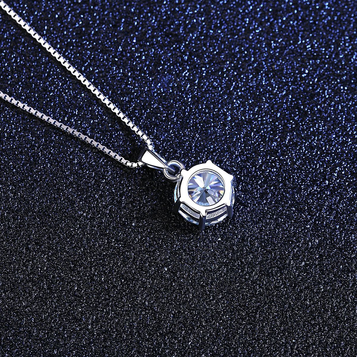 Six Prong Moissanite Pendant Necklace