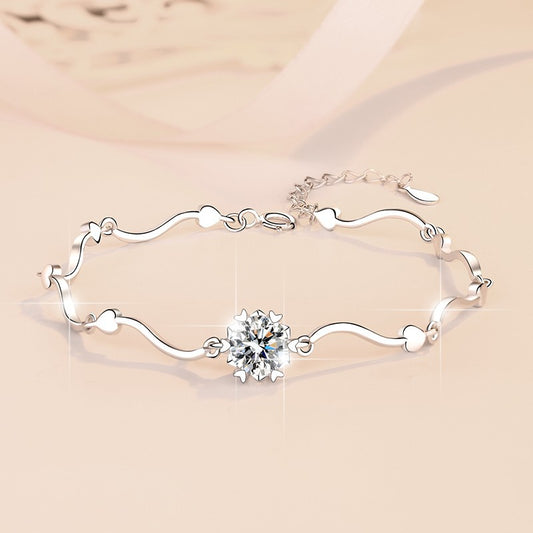 1-Carat Moissanite Snowflake Bracelet In Sterling Silver