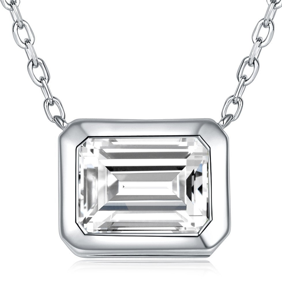 Rectangular Moissanite Necklace