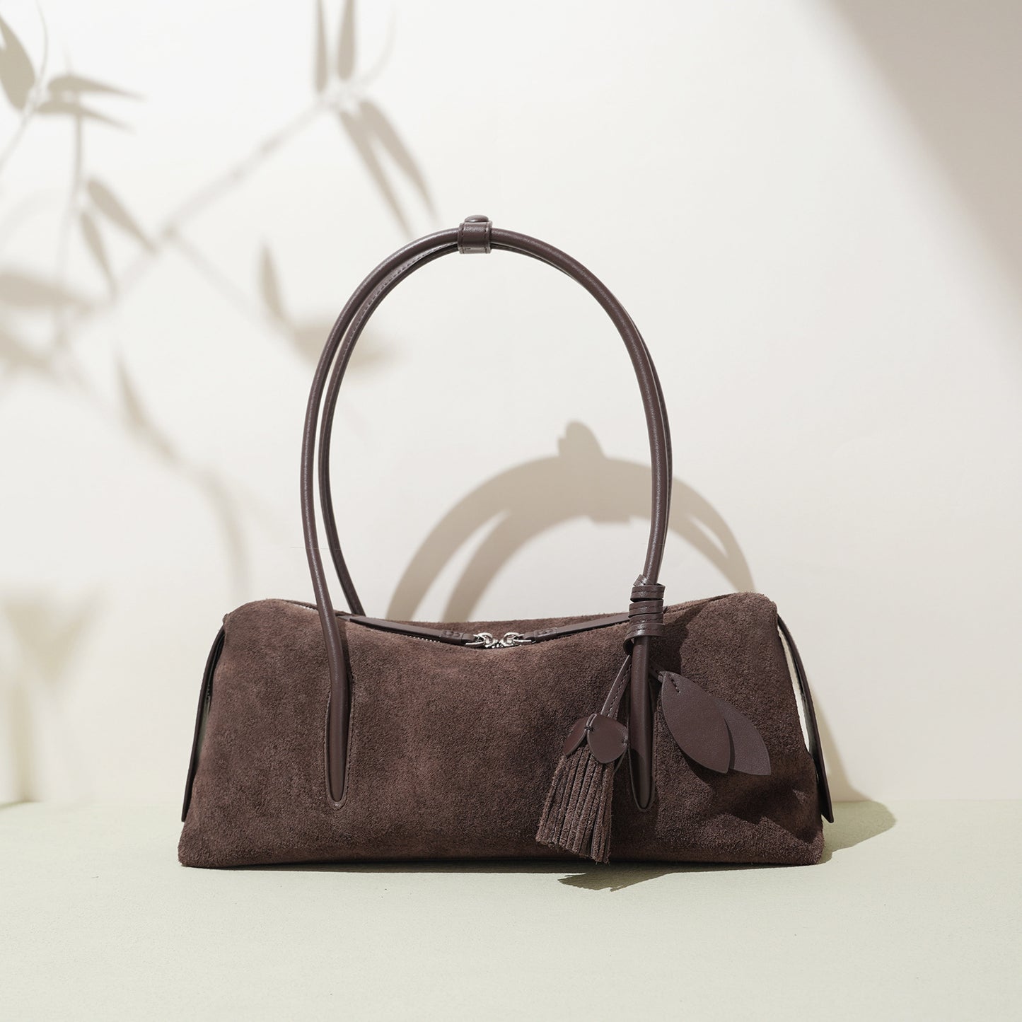 Suede Leather Minimalist Shoulder Bag