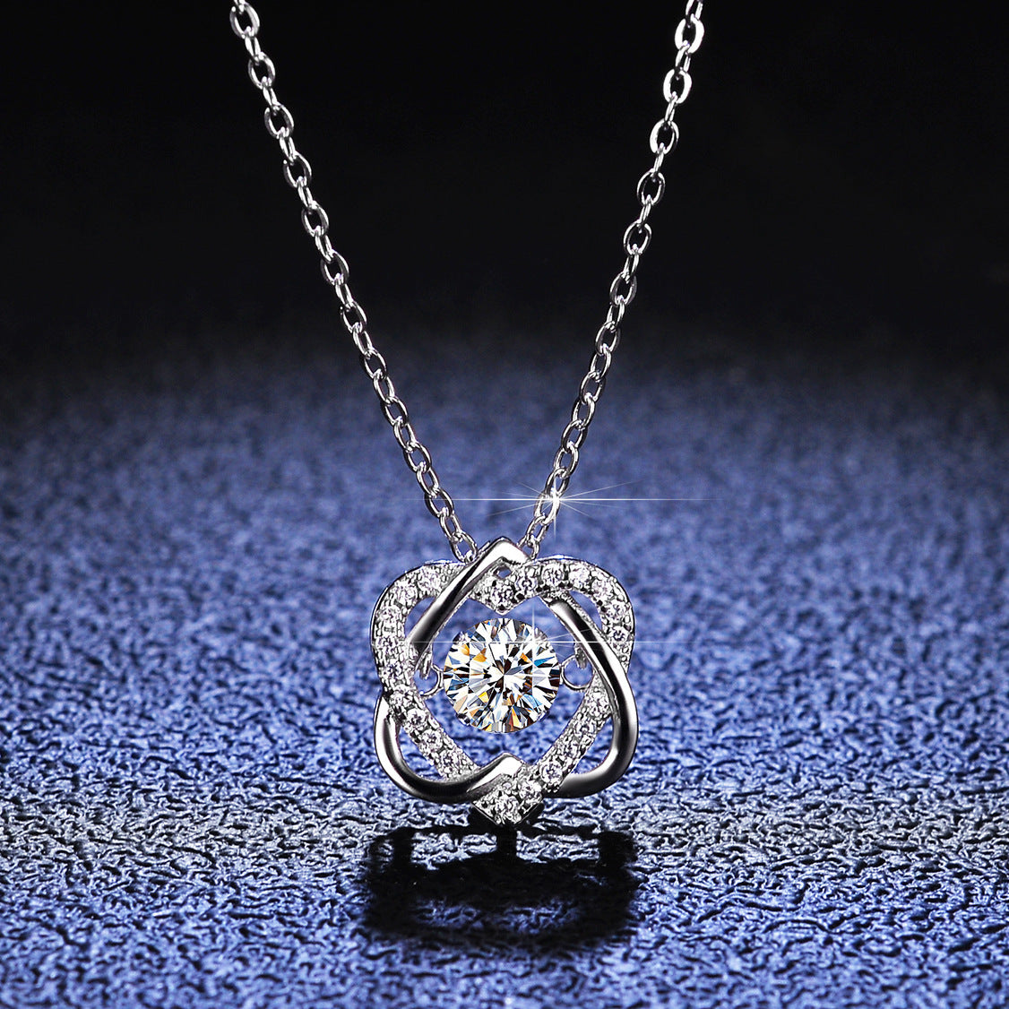 S925 Sterling Silver Pendant Moissanite  Necklace