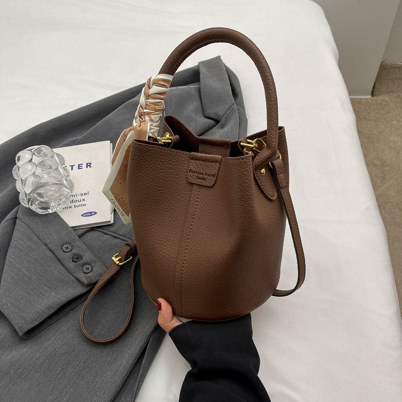 Versatile Silk Scarf Tote Bucket Bag