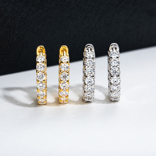 S925 Silver Full Set Moissanite Earrings Fashionable Design