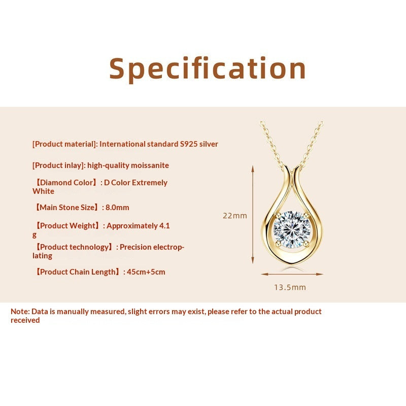Minimalist Versatile And Sophisticated Waterdrop Moissanite Pendant