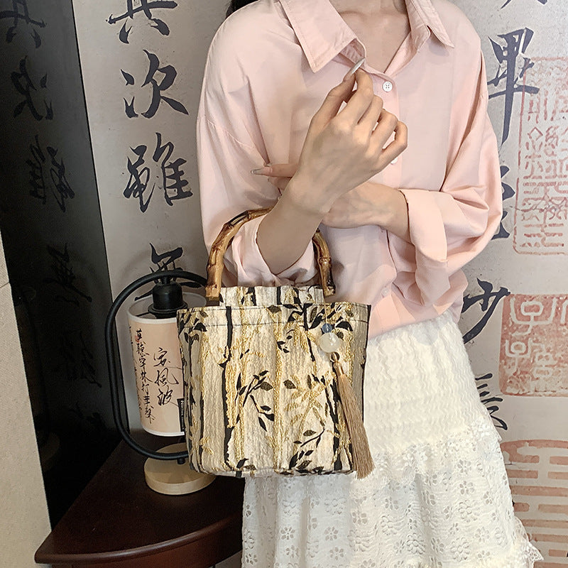 New Stylish Bamboo Handle Women's bag