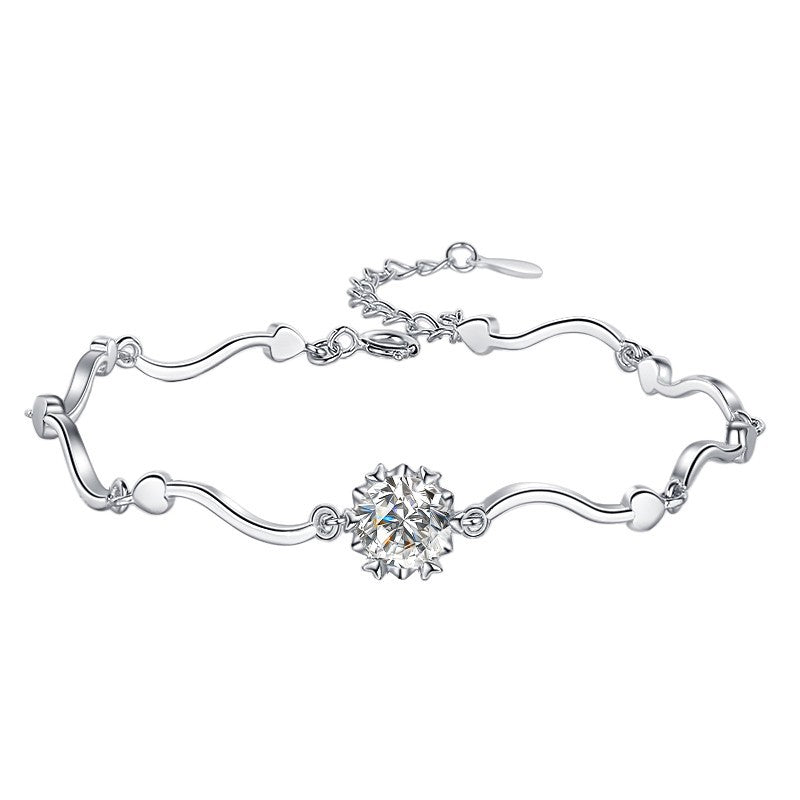 1-Carat Moissanite Snowflake Bracelet In Sterling Silver
