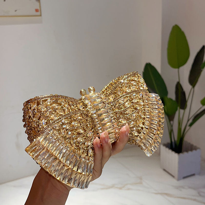 Fashion Bow Clutch in Gem and crystals