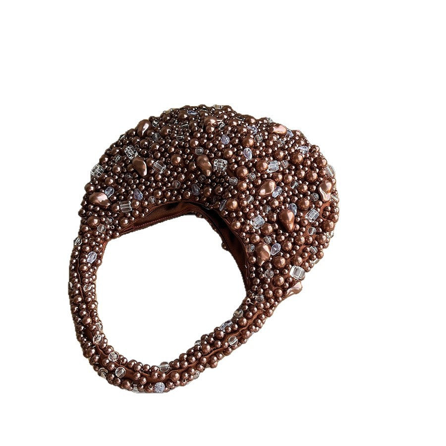 Retro-textured Crystal Bead Woven Bag