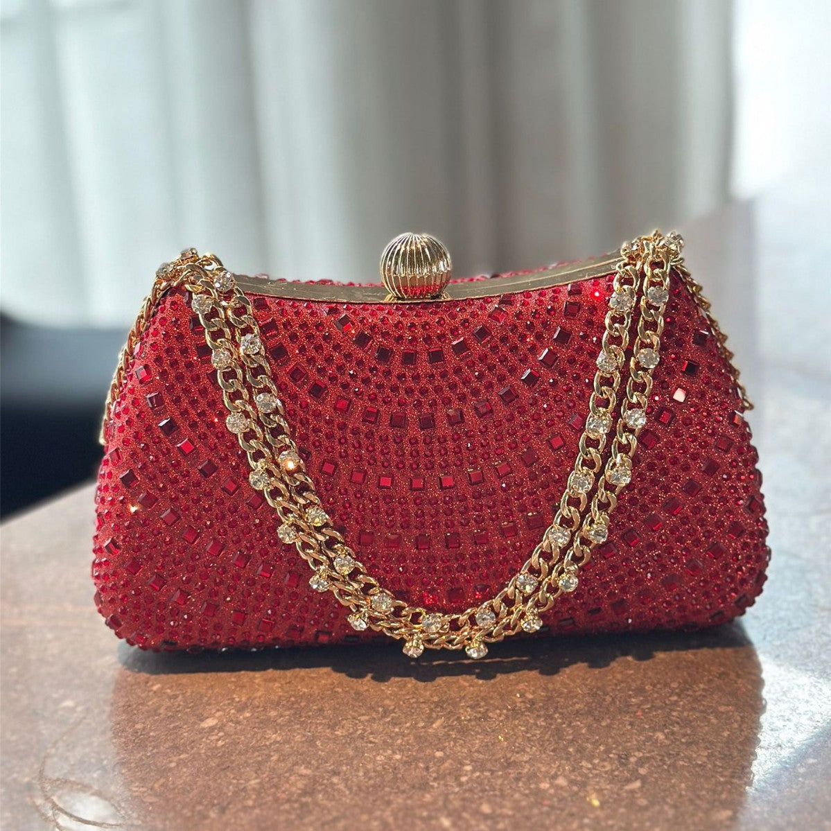 High-end Socialite Full Crystals Handbag