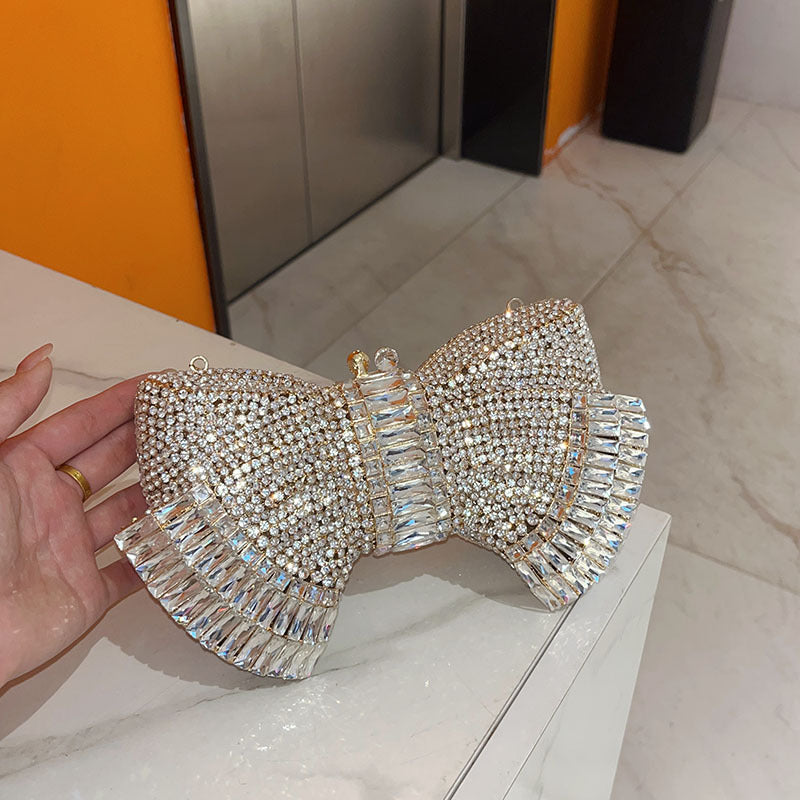 Fashion Bow Clutch in Gem and crystals