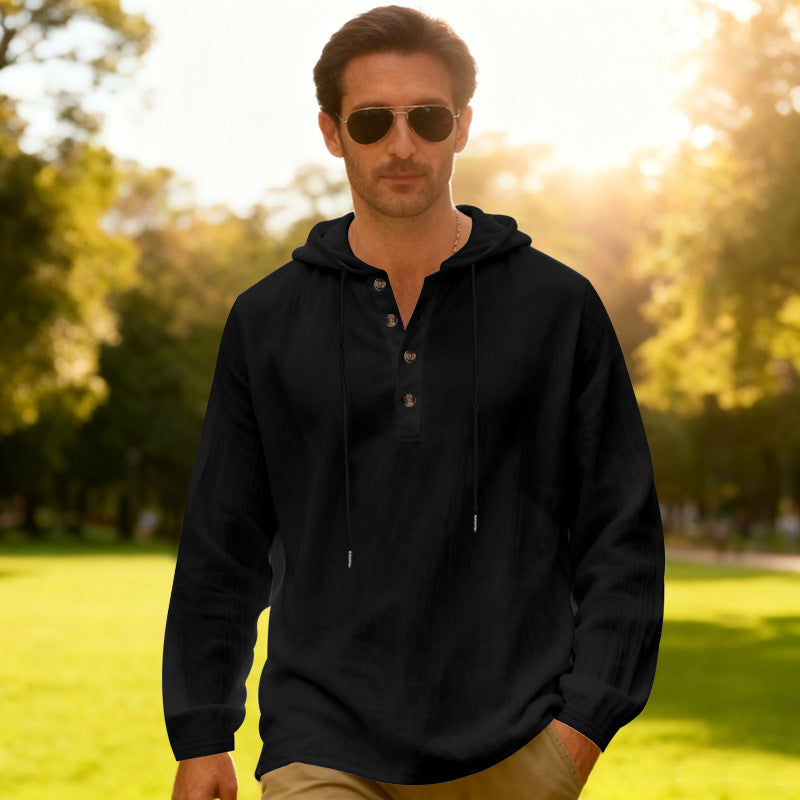 Breathable Hooded Long-Sleeve Shirt