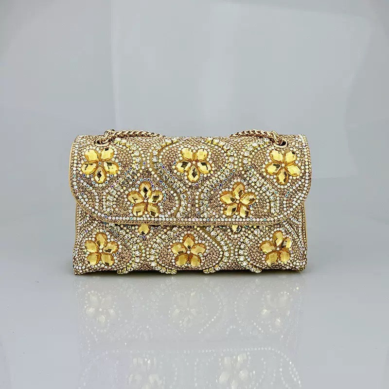 Cross-border Amazon Gemstone with Crystal-encrusted Socialite Bag