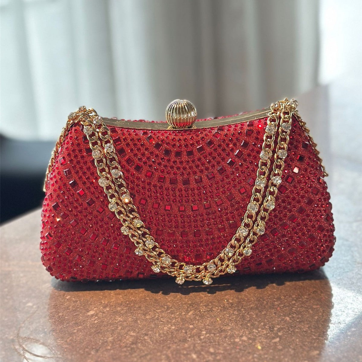 High-end Socialite Full Crystals Handbag