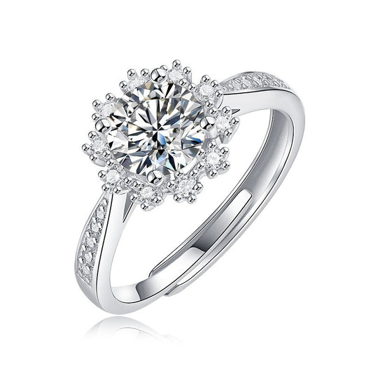 Ring S925 Silver Ice And Snow Female Ring