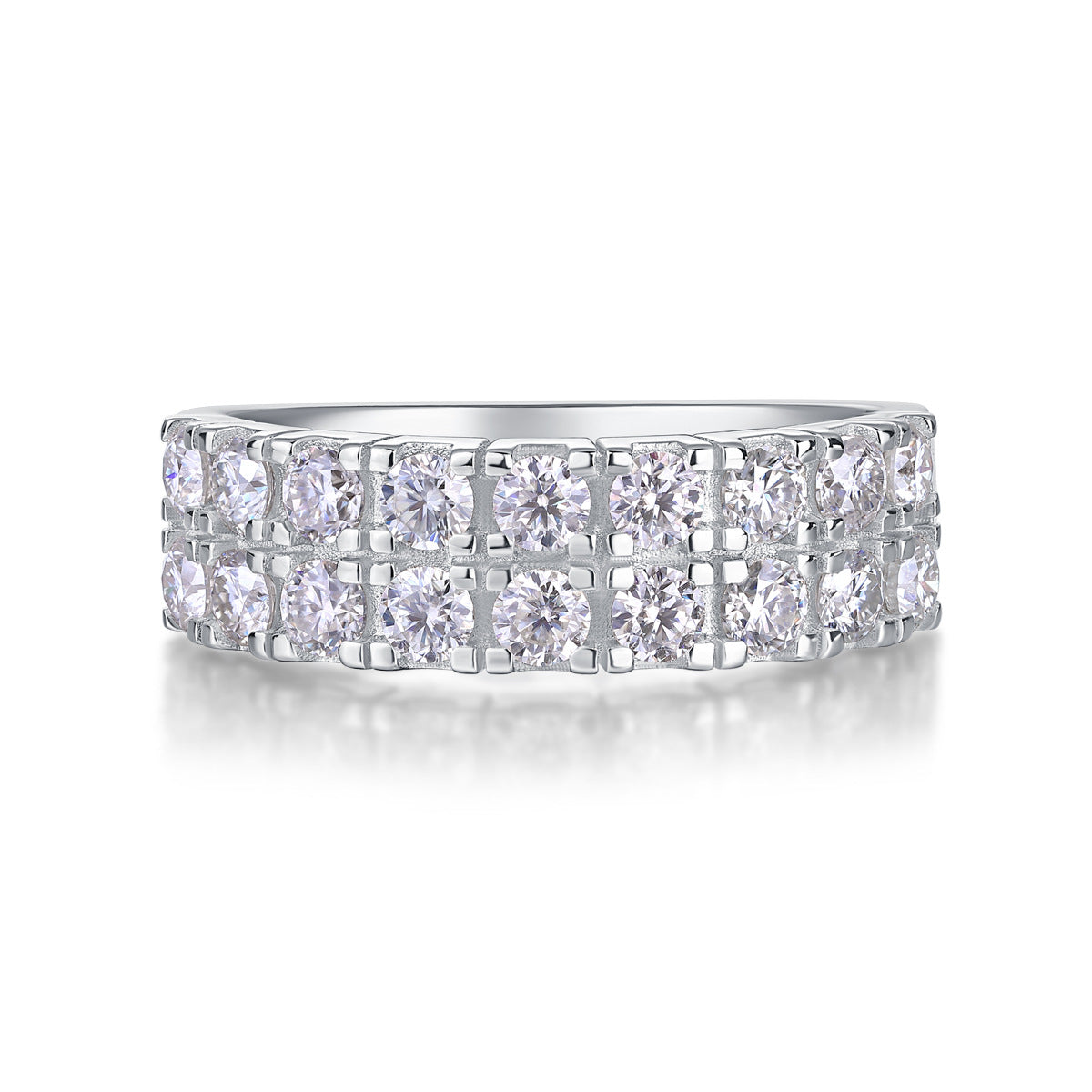 Moissanite S925 Sterling Silver Light Luxury Online Influencer Ring