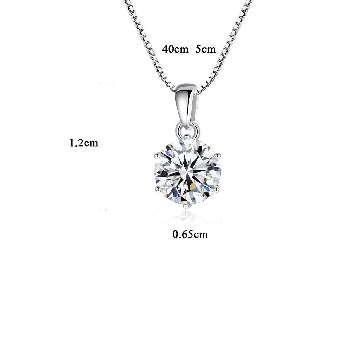Six Prong Moissanite Pendant Necklace