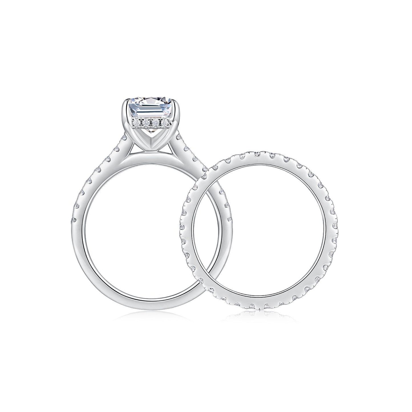 S925 Sterling Silver Stackable Ring Set With Moissanite