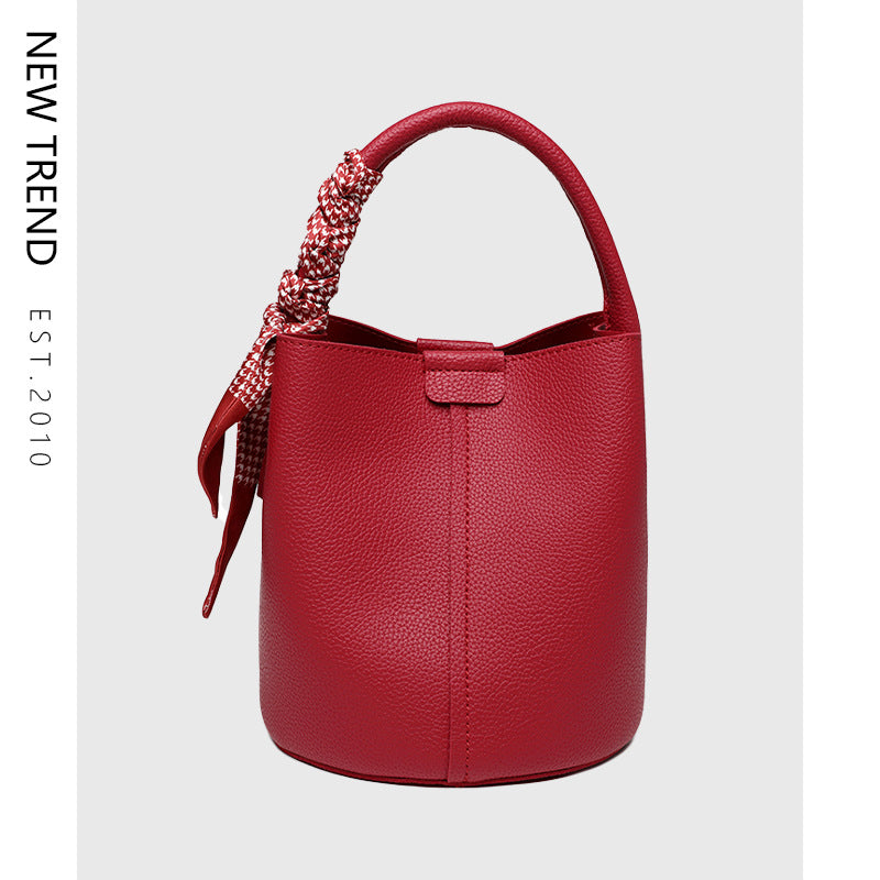Niche Lychee Pattern Soft Leather  Bag