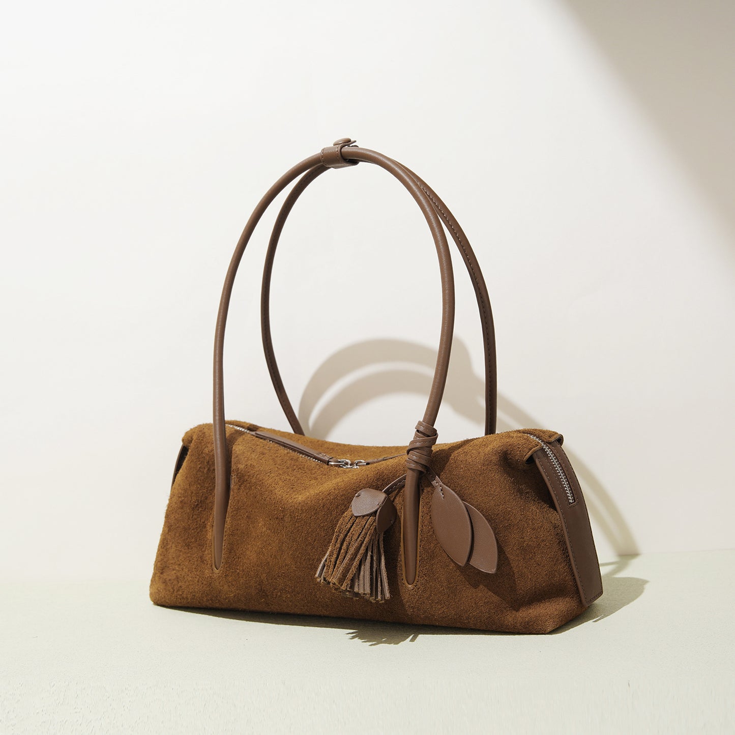 Suede Leather Minimalist Shoulder Bag