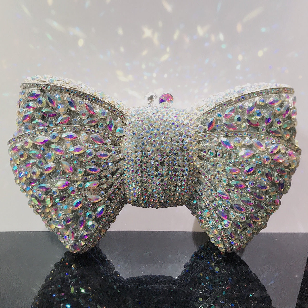 Bow Rhinestone Clutch