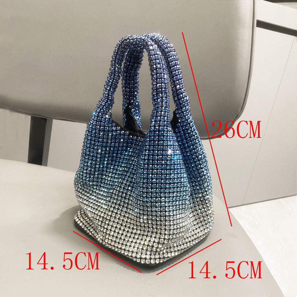 Hand-held Bucket Crystal Single Shoulder Cross-body Mini Bag
