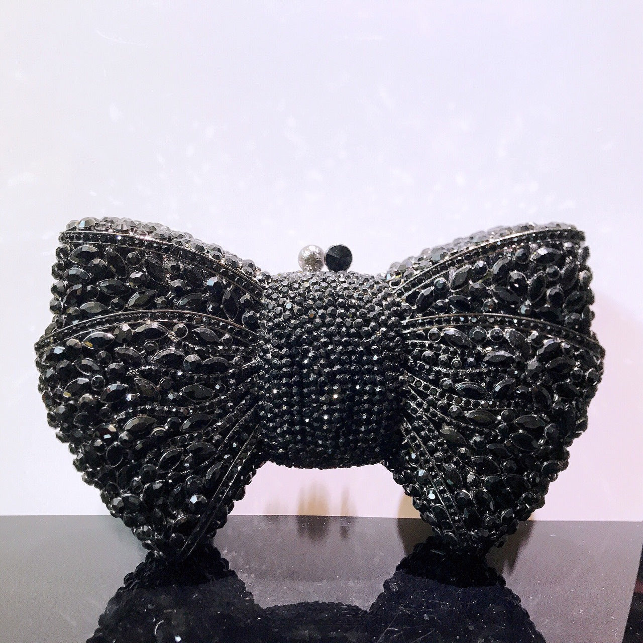 Bow Rhinestone Clutch