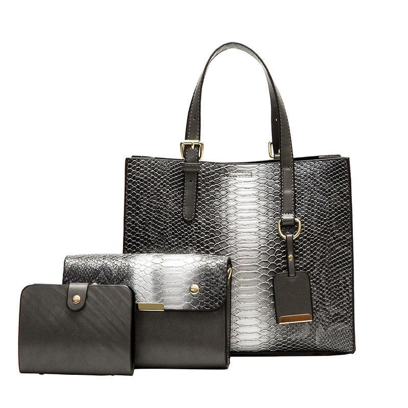 Python embossed Crossbody  Three-piece Bag