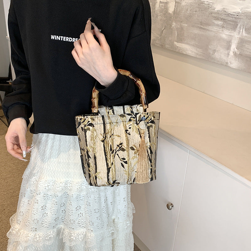 New Stylish Bamboo Handle Women's bag