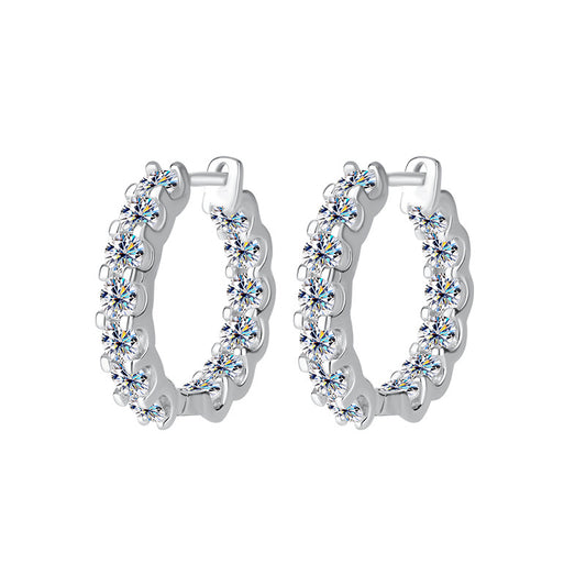 S925 Silver Moissanite Full Diamond Earrings