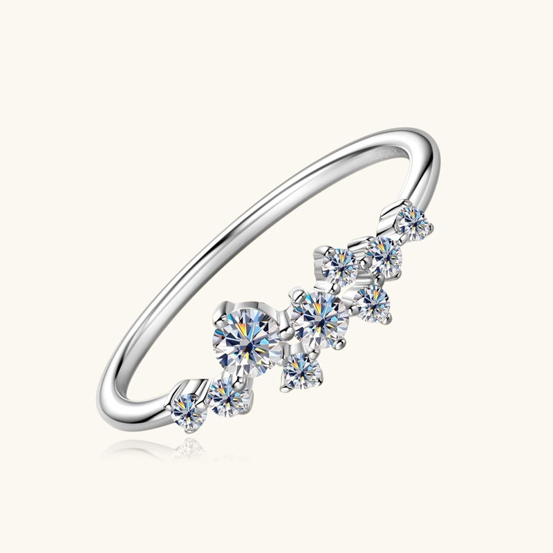 Moissanite Ring Women's Starry Sterling Silver