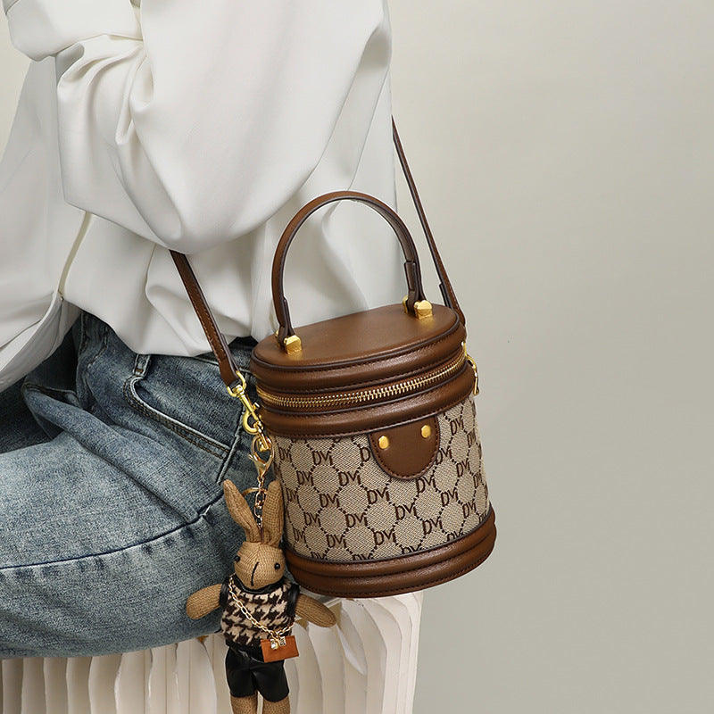 Cylinder Crossbody Bucket Bag